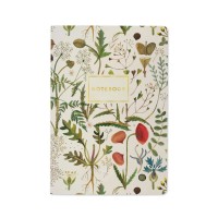 Тетрадь 40 листов А5 линия Flora Луговые травы матовая ламинация софт-тач, фольга золото, бежевая бумага, 70г/м2 7-40-505/21 Bruno Visconti 24/144