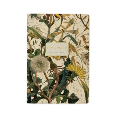 Тетрадь 40 листов А5 линия Flora Summer Greens матовая ламинация софт-тач, фольга золото, бежевая бумага, 70г/м2 7-40-505/36 Bruno Visconti 24/144