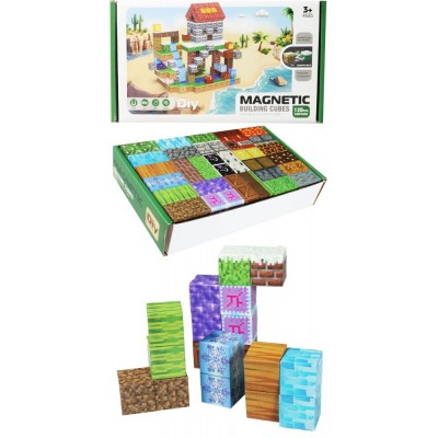 NoName Игрушка 120  Конструктор магнитный. Кубики. Кубический мир/120 дет KNS1893 Китай