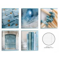 Тетрадь 96 листов А5 клетка Azure софт-тач, выборочный УФ-лак, 60г/м2 LXCBCL96-AZ Lorex 5/50 259973