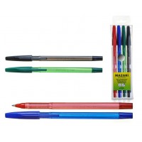 Ручка шариковая Stylus Набор 4 цвета 0,7мм цветной полупрозрачный корпус М-7302-4 Mazari 18/360