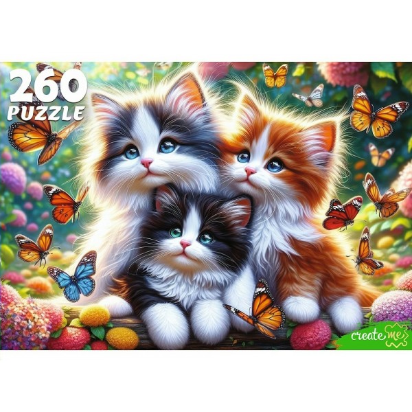 Рыжий кот Пазл 260  Котята и бабочки Х260-4549 Россия