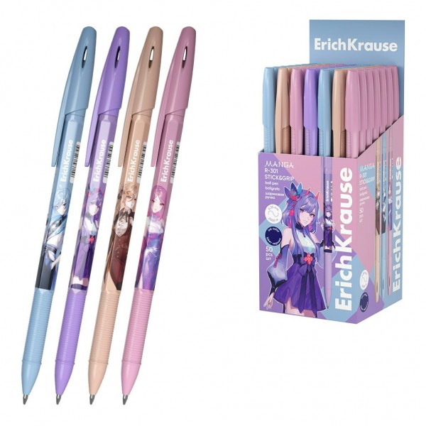 Ручка шариковая Stick&Grip Manga синяя 0,7мм 63910 ErichKrause 50/400/3200