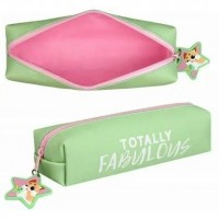 Пенал 1 отделение мягкий 20,5х5х4см Котик с телефоном кожзам 68971 Феникс