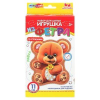Шитье мягкой игрушки из фетра со стразами Мишка FETR-120530 МультиАрт