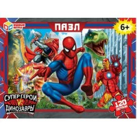 Умные игры Пазл 120  Супергерои vs Динозавры 395786 ---