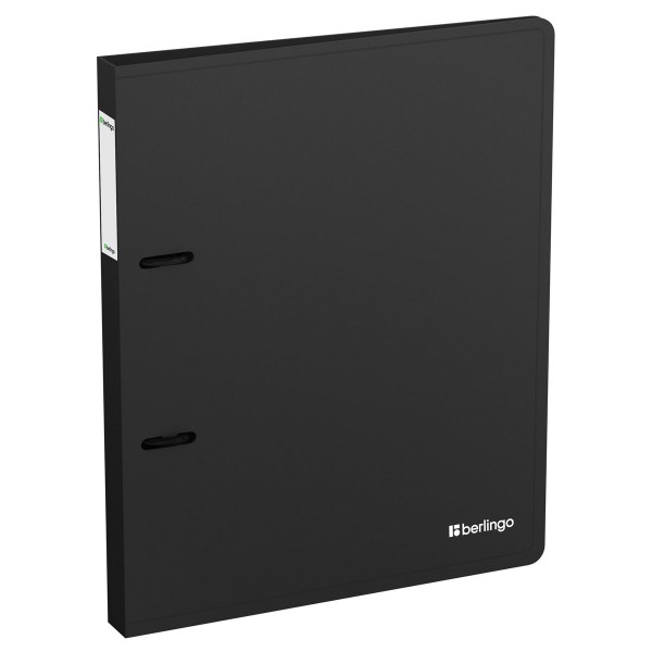 Папка 2 кольца А4 24мм 700мкм Soft Touch черная, карман, D-кольца, софт-тач RB4_2D980 Berlingo  338213