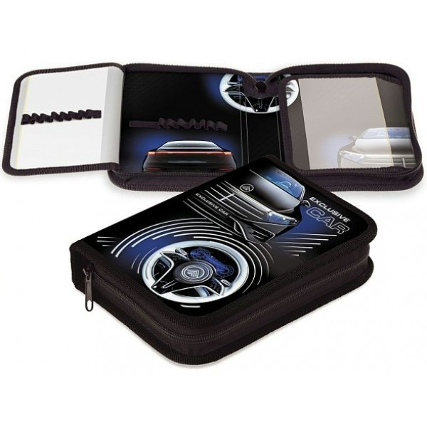 Пенал 1 отделение 20х14см Exclusive car 2 откидные планки, 3D фольга NPk_74301 Хатбер  089940