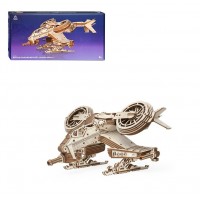 Сборная модель деревянная Футуристический вертолет Ночной беркут 311 деталей  Lemmo