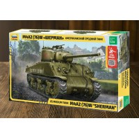 Сборная модель пластиковая Американский танк Шерман М4А2 (76)  Д.Ф. Лоза 3645ГП Звезда