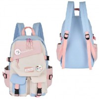 Рюкзак  42х28х18см 1 отделение на молнии, голубой бежевый розовый  Sanvero  BP22004 Рюкзак  42х28х18см 1 отделение на молнии, голубой бежевый розовый  Sanvero  BP22004