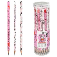 Карандаш чернографитный HB Розовый микс , 3-гранный, заточенный, ассорти 70172 Феникс 36/1800