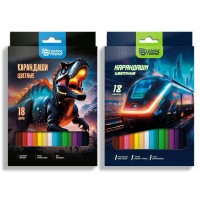 Карандаши цветные 18шт Микс для мальчиков 6-гранные КЦ18-ММК SchoolФормат 8/160 256802 Карандаши цветные 18шт Микс для мальчиков 6-гранные КЦ18-ММК SchoolФормат 8/160 256802