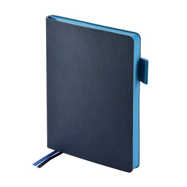 Ежедневник датированный А5 168 листов линия, интегральная обложка, кожзам Boston темно-синий, голубой срез, 2 ляссе, 70г/м2 3-808/05 Альт 2026