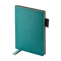 Ежедневник датированный 2026 А5 168 листов линия, интегральная обложка, кожзам Boston морская волна, серый срез, 2 ляссе, 70г/м2 3-808/09 Альт