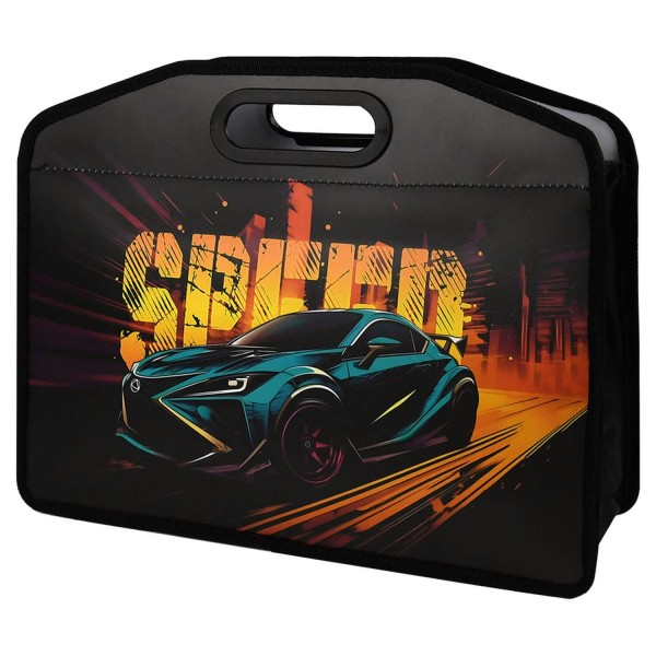 Папка для тетрадей А4 37х30см на молнии Скорость вырубные ручки, расширение 11см, 1 отделение, пластиковая 500мкм 69282 Феникс 12/144