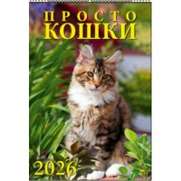 ДеньЗаДнем/Календарь настенный перекидной на ригеле 2026. Просто кошки/350 х 500/12610/
