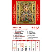 ДеньЗаДнем/Календарь настенный магнитный с отрывным блоком 2026. Обр.Пр.Б-цы Семистрельная/94 х 167/20611/