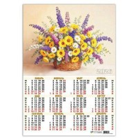 Квадра/Календарь настенный листовой 2026. Цветы А2/9639/