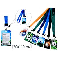 Бейдж  70х110мм Sport вертикальный на шнурке, цвета ассорти М-4858 Mazari 12/480