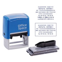 Штамп самонаборный 8-строчный 60х40мм синий BSt_40489 OfficeSpace  323825