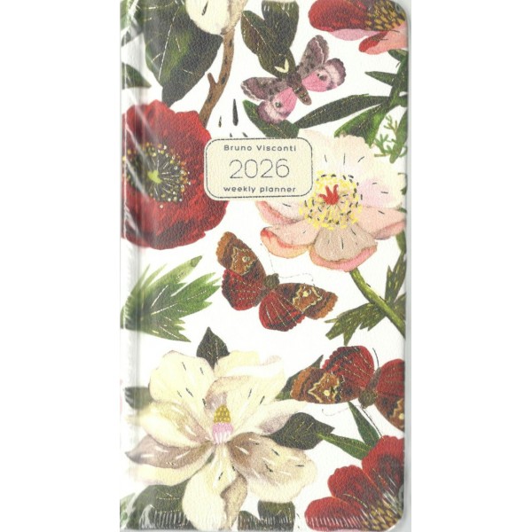 Ежедневник датированный 2026 А6 Flora Пионы 3-809/08 Bruno Visconti