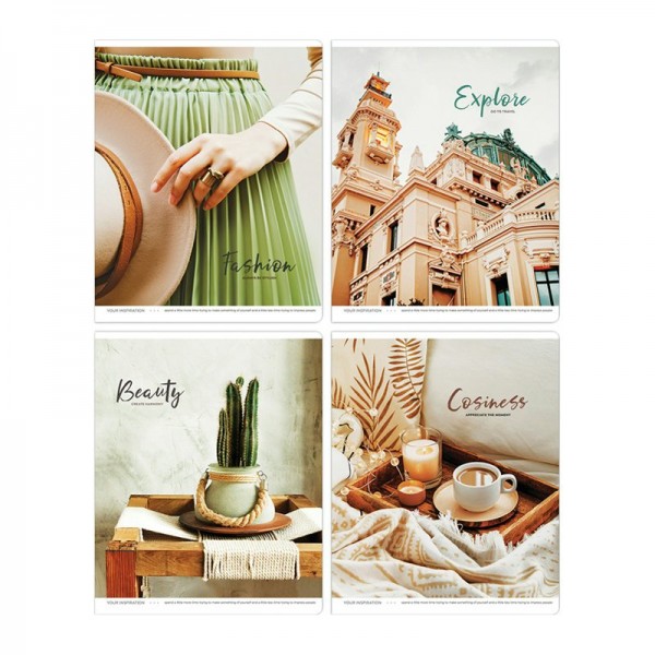 Тетрадь 48 листов А5 клетка Inspiration глянцевая ламинация, 70г/м2 N5c48-33356 Greenwich Line 5/60 310146