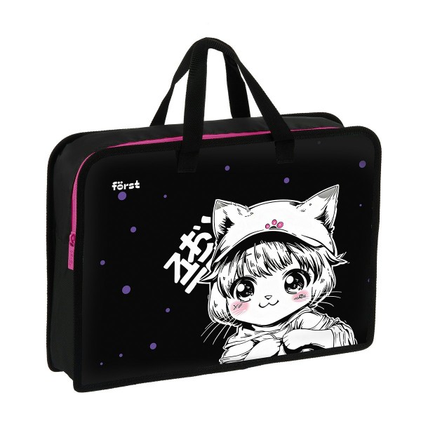 Папка на молнии А4 340х245х75мм Plush Dream 1 отделение, с ручками, пластик FT-HB-750522 Forst  379313