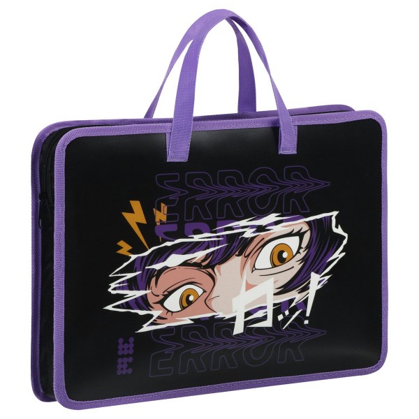 Папка на молнии А4 340х245х45мм Error 1 отделение, с ручками, пластик ПТЛ-14_60145 ArtSpace  368472