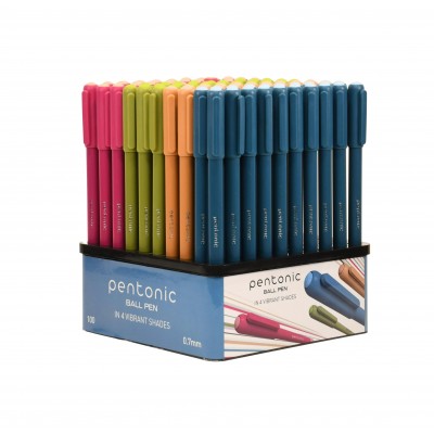 Ручка шариковая Pentonic color синий, 0,7мм одноразовая, корпус ассорти 7124-100 Linc 100/1200 260630