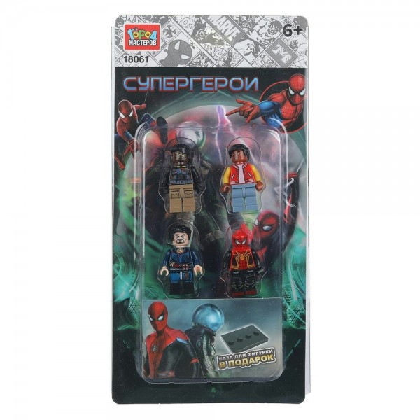ГородМастеров Игрушка 4  Конструктор. Супергерои/фигурки, 4 шт 18061-CY Китай