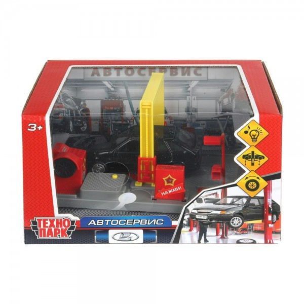 Технопарк Игрушка   Модель. Автосервис. Лада 2114 - 12 - bk пластик, 21 см, свет, звук SERVICE-17PL-2114-NW Китай