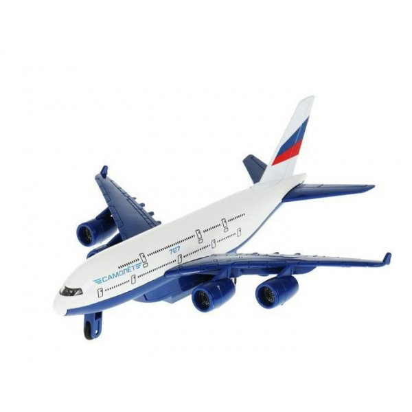 Технопарк Игрушка   Модель. Авиалайнер/металл, 22 см, свет, звук, подвижные детали, инерционная 1706C158-R Китай