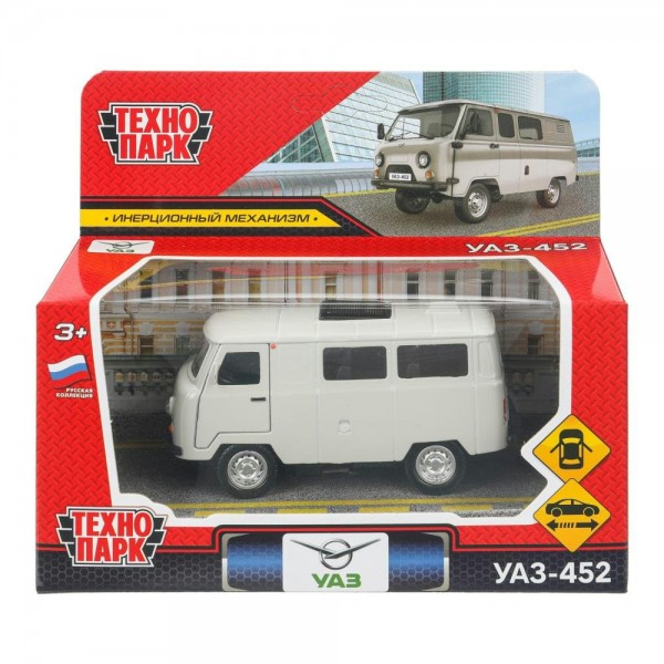 Технопарк Игрушка   Машина. Уаз - 452 Буханка/10,5 см, металл, инерционная UAZ452-11-SR Китай