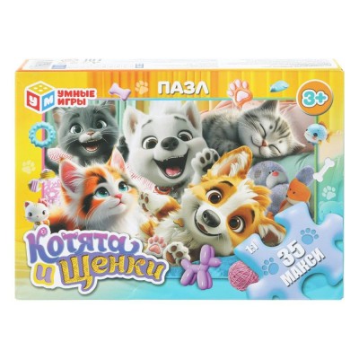 Умные игры Пазл-Макси 35  Котята и щенки  Россия 180х127х35мм