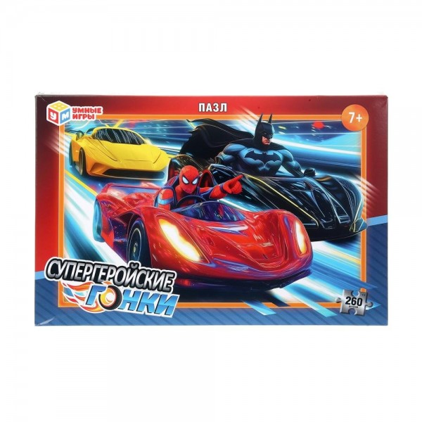 Умные игры Пазл 260  Супергеройские гонки  Россия 285х190х33мм