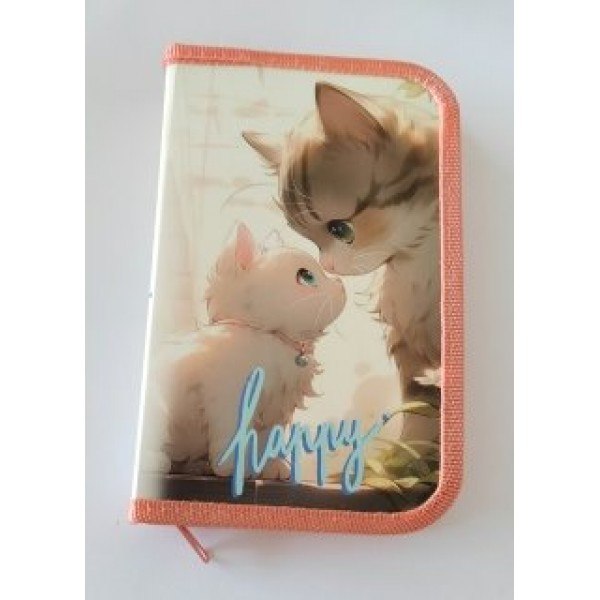Пенал 1 отделение 19x11,5см Милые котята откидная планка ПО-04 Пчелка