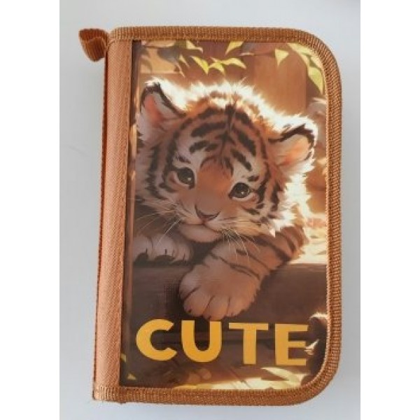 Пенал 2 отделения 19x12см Тигренок откидная планка ПО-05 Пчелка