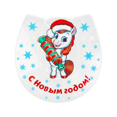 Миленд/Новогодняя силиконовая наклейка. Лошадка и карамелька/25 х 25 см/НУ-2080/ Миленд/Новогодняя силиконовая наклейка. Лошадка и карамелька/25 х 25 см/НУ-2080/