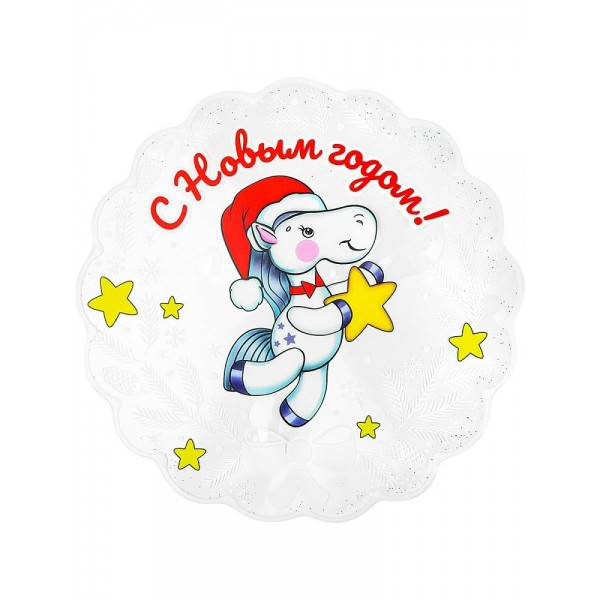 Миленд/Новогодняя силиконовая наклейка. Лошадка со звездочкой/20 х 20/НУ-2078/