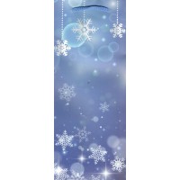 Миленд/Пакет бумажный ламинированный под бутылку. Снежинки/120 х 360 х 85/ППК-2267/