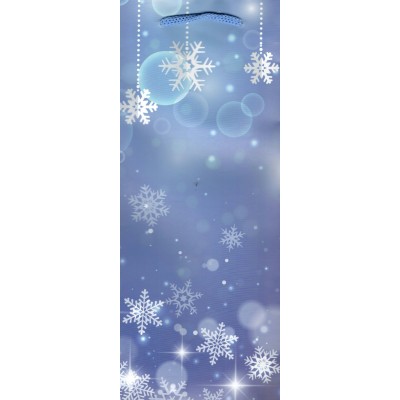 Миленд/Пакет бумажный ламинированный под бутылку. Снежинки/120 х 360 х 85/ППК-2267/ Миленд/Пакет бумажный ламинированный под бутылку. Снежинки/120 х 360 х 85/ППК-2267/