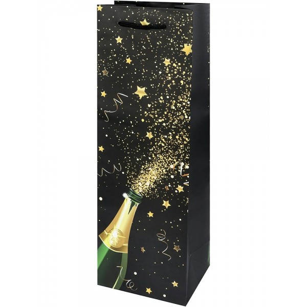 Миленд/Пакет бумажный ламинированный под бутылку. Брызги/120 х 360 х 85/ППК-2266/