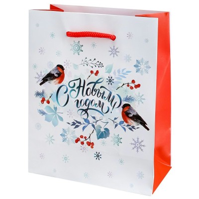 Миленд/Пакет бумажный ламинированный. С Новым годом. Снегири/115 х 145 х 60/ППК-2272/