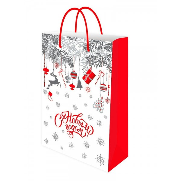 Миленд/Пакет бумажный ламинированный. С Новым годом/140 х 200 х 65/ППК-2282/