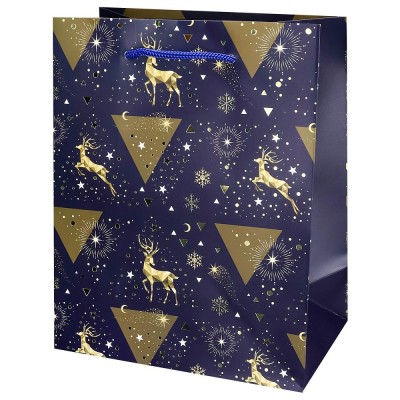 Миленд/Пакет бумажный ламинированный. Золотистые олени/180 х 230 х 100/ППК-2291/ Миленд/Пакет бумажный ламинированный. Золотистые олени/180 х 230 х 100/ППК-2291/