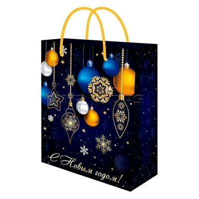 Миленд/Пакет бумажный ламинированный. С Новым годом. Новогодние шары/180 х 230 х 100/ППК-2293/