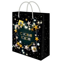 Миленд/Пакет бумажный ламинированный. Звезды 180 х 230 х 100 мм/ППК-2302/