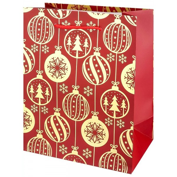 Миленд/Пакет бумажный ламинированный. Золотистые шары/180 х 230 х 100/ППК-2294/