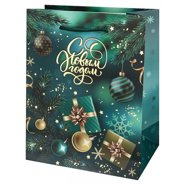 Миленд/Пакет бумажный ламинированный. Новогодние подарки/180 х 230 х 100/ППК-2301/